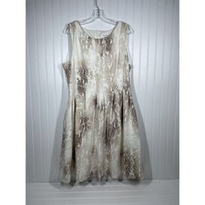 Calvin Klein Snake Print Sleeveless Fit & Flare Plus Size 16 Dress New $119